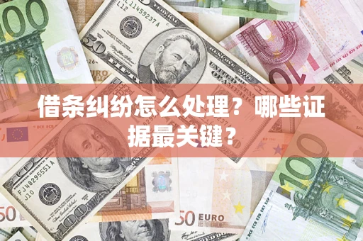 武汉借条纠纷怎么处理？哪些证据最关键？