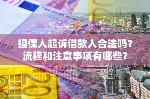 武汉担保人起诉借款人合法吗？流程和注意事项有哪些？