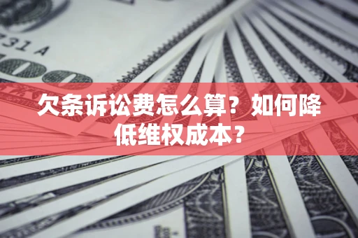 武汉欠条诉讼费怎么算？如何降低维权成本？
