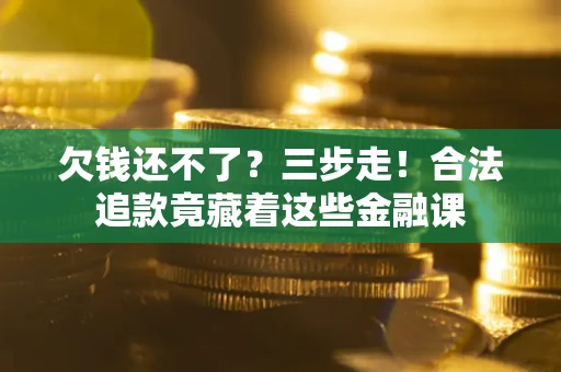 武汉欠钱还不了？三步走！合法追款竟藏着这些金融课