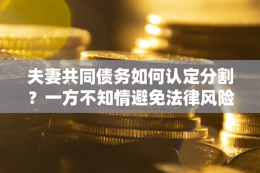 武汉夫妻共同债务如何认定分割？一方不知情避免法律风险必看！